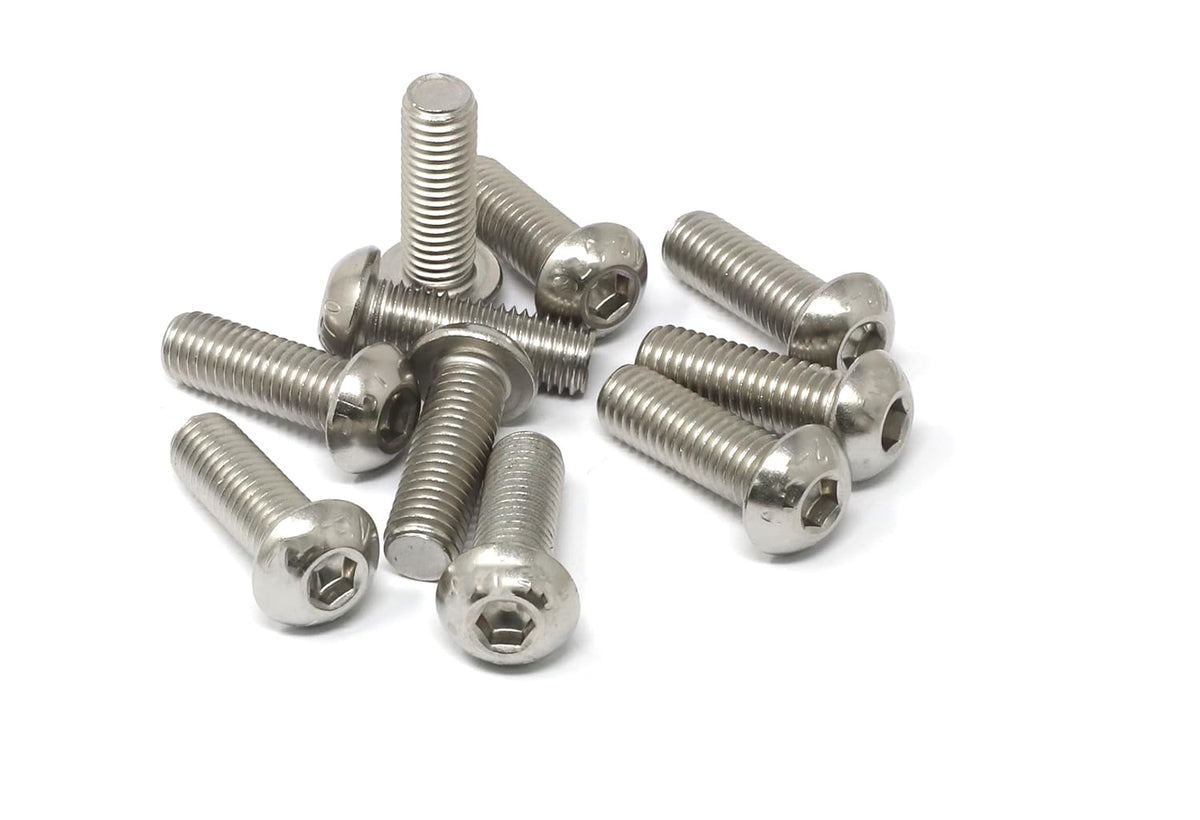 iexcell 50 Pcs M6 x 20mm Thread Pitch 1 mm Stainless Steel 304 Hex Socket Button Head Cap Screws Bolts Kit - PuriLite