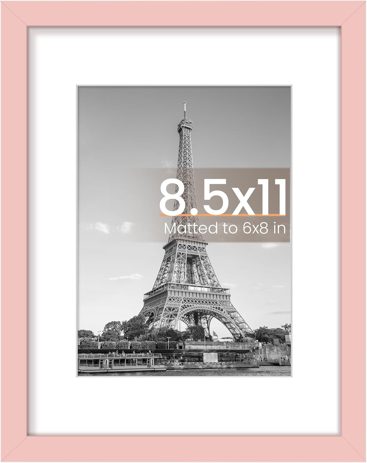 upsimples 11x14 Picture Frame, Display Pictures 8x10 with Mat or 11x14 Without Mat, Wall Hanging Photo Frames, Black - PuriLite