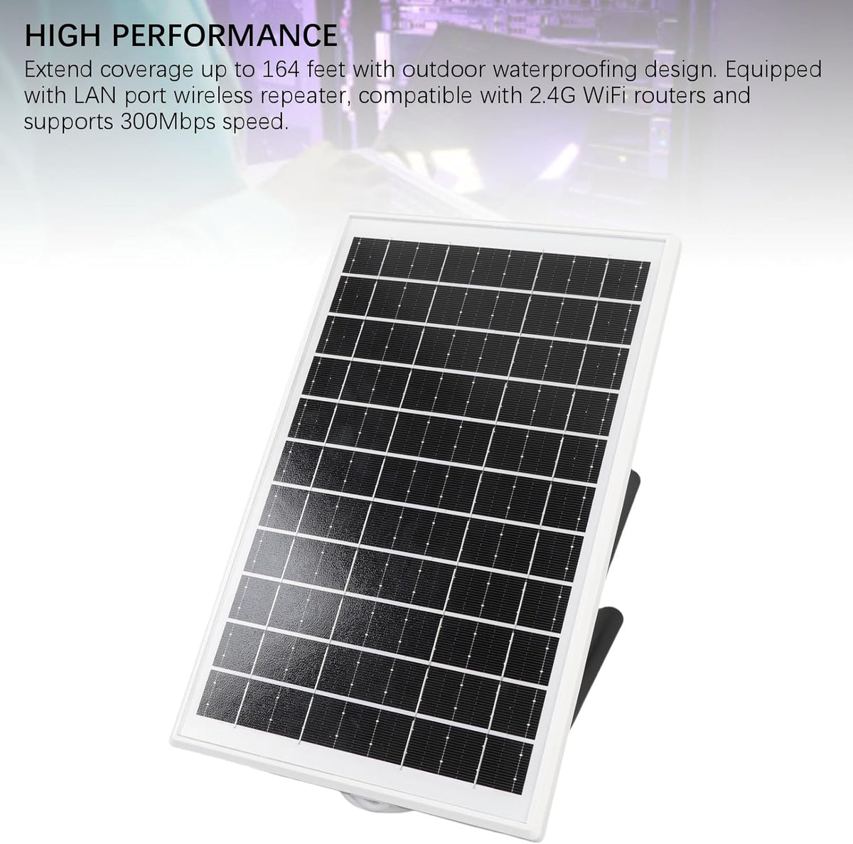 4G LTE Modem Router with SIM Card Slot, Solar Powered Wi Fi Extender Signal Boosters Solar Battery Outdoor, Long Ranges Up to 50M Wire Less Signal Boosters Wi Fi Repeater - PuriLite