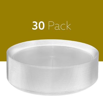 PLASTICPRO [30 Pack 10.7'' Christmass Green Plastic Party Plates Edge Collection Premium heavyweight Elegant Disposable Tableware Dishes - PuriLite