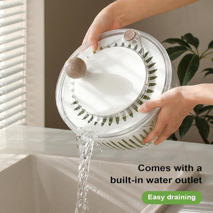 Small Salad Spinner – 4.5 L Vegetable Centrifuge – Non-Slip Base Easy Cleaning Container Storage for Vegetables in Refrigerator - PuriLite