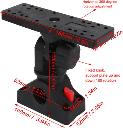 WODHMIEY Fish Finder Mount, Universal Boat Fish Finder Holder Base, Stable, Durable, 360 Degree Rotation, Easy Removal and Installation, Weatherproof Electronics Mount - PuriLite
