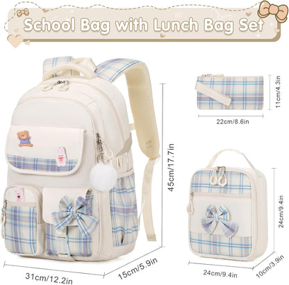 ACESAK Girls Backpack - 3PCS Backpack for Girls Cute School Backpacks for Girls Kindergarten - PuriLite