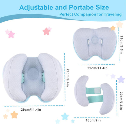 KAKIBLIN 2 in 1 Baby Head Pillow with Banana Neck Pillow for 3 Months to 8 Months Baby Travel Pillow for Stroller or Bed - PuriLite
