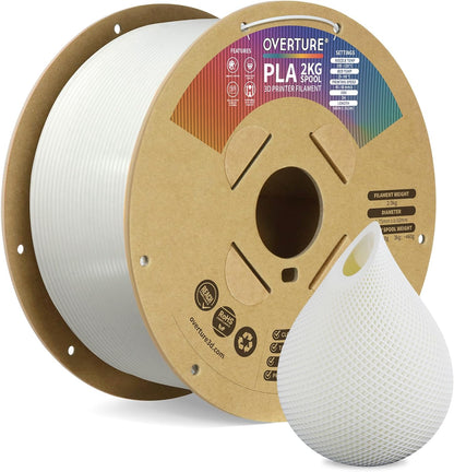 OVERTURE PLA Filament 1.75mm PLA 3D Printer Filament, 1kg Cardboard Spool (2.2lbs), Dimensional Accuracy +/- 0.02mm, Fit Most FDM Printer (Black 1-Pack) - PuriLite