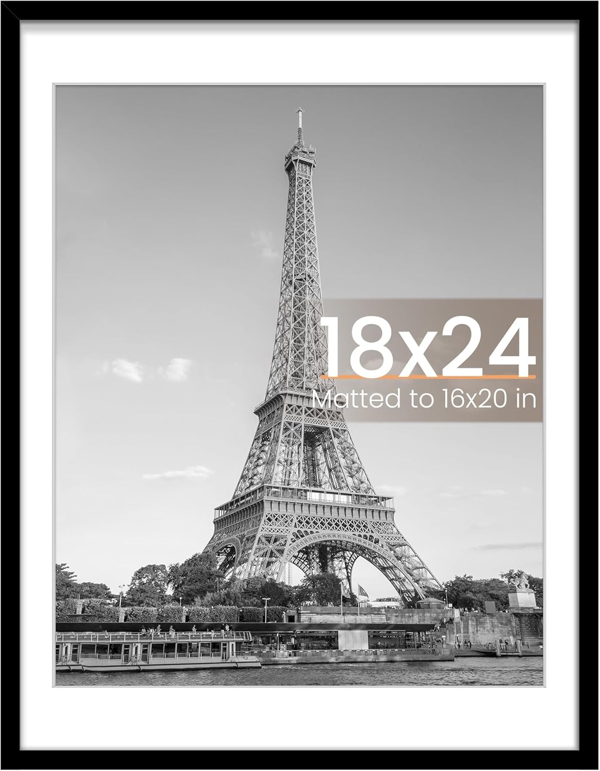 upsimples 11x14 Picture Frame, Display Pictures 8x10 with Mat or 11x14 Without Mat, Wall Hanging Photo Frames, Black - PuriLite