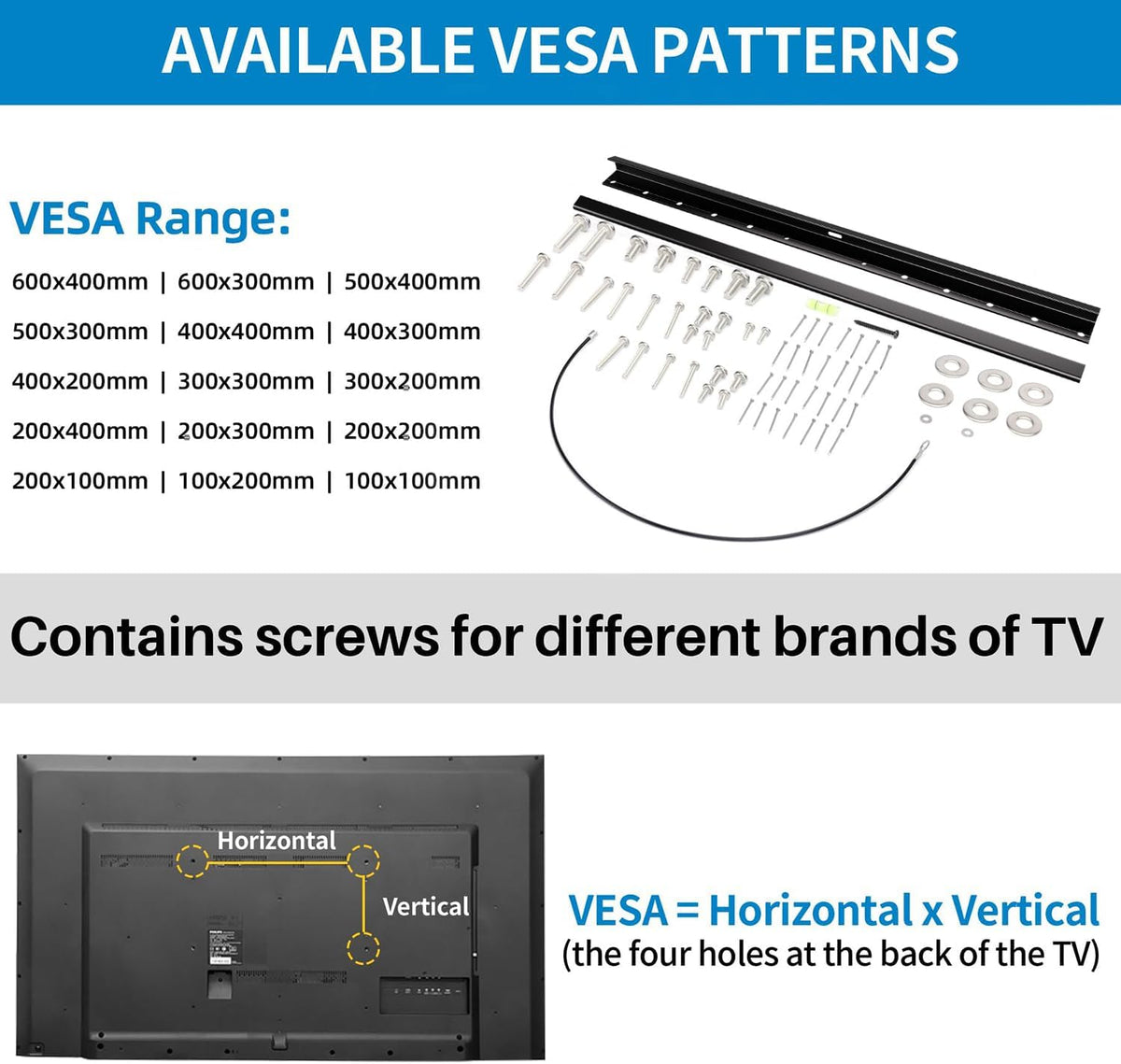 Studless Drywall TV Mount for 12-55 inch TVs, No Stud TV Wall Bracket Max VESA 400x400mm up to 100 lbs Universal Fits Most LED LCD Plasma Flat/Curved Screen TVs & Monitors - PuriLite