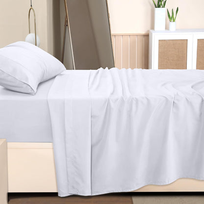 Utopia Bedding Queen Bed Sheet Set - 4 Piece Bedding - Soft Brushed Microfiber Fabric - Shrinkage & Fade Resistant - Easy Care (White) - PuriLite