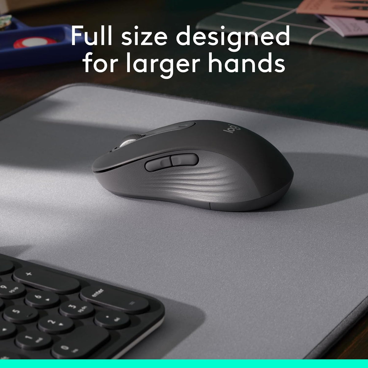 Logitech Signature M650 L Full Size Wireless Mouse - For Large Sized Hands, 2-Year Battery, Silent Clicks, Customizable Side Buttons, Bluetooth, for PC/Mac/Multi-Device/Chromebook - Black - PuriLite