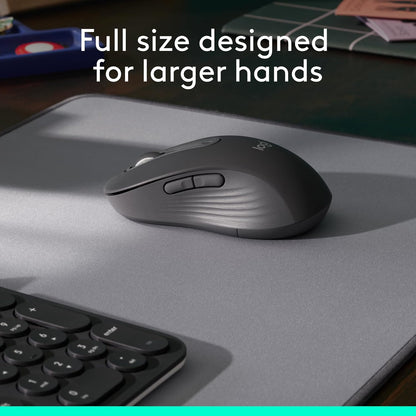Logitech Signature M650 L Full Size Wireless Mouse - For Large Sized Hands, 2-Year Battery, Silent Clicks, Customizable Side Buttons, Bluetooth, for PC/Mac/Multi-Device/Chromebook - Black - PuriLite