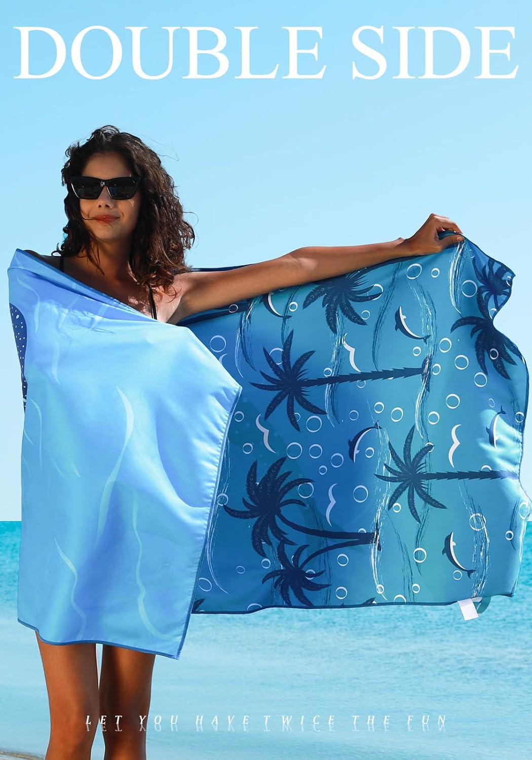4 Pack Microfiber Lightweight Thin Beach Towel Sand Free Quick Dry Super Absorbent Compact Oversized Large Towels for Swimming Pool Yoga Gym Travel Vacation Beach Accessories Essentials for Adults - PuriLite