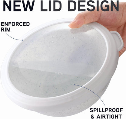 COOK WITH COLOR Mixing Bowls with TPR Lids - 12 Piece Plastic Nesting Bowls Set Includes 6 Prep Bowls and 6 Lids, Microwave Safe Mixing Bowl Set (Mint) - PuriLite