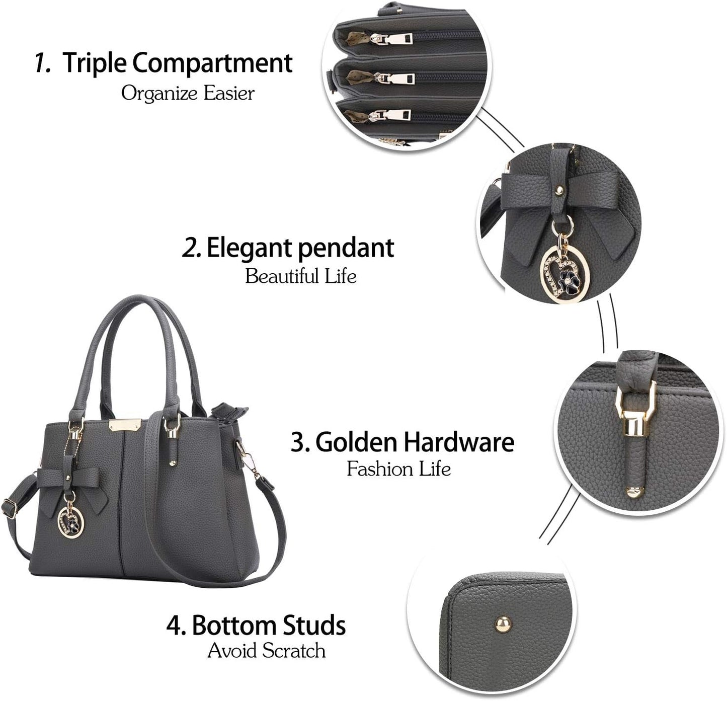KKXIU Trendy Tote Bag for Women Lightweight Oxford Big Capacity Shoulder Purses and Handbags - PuriLite