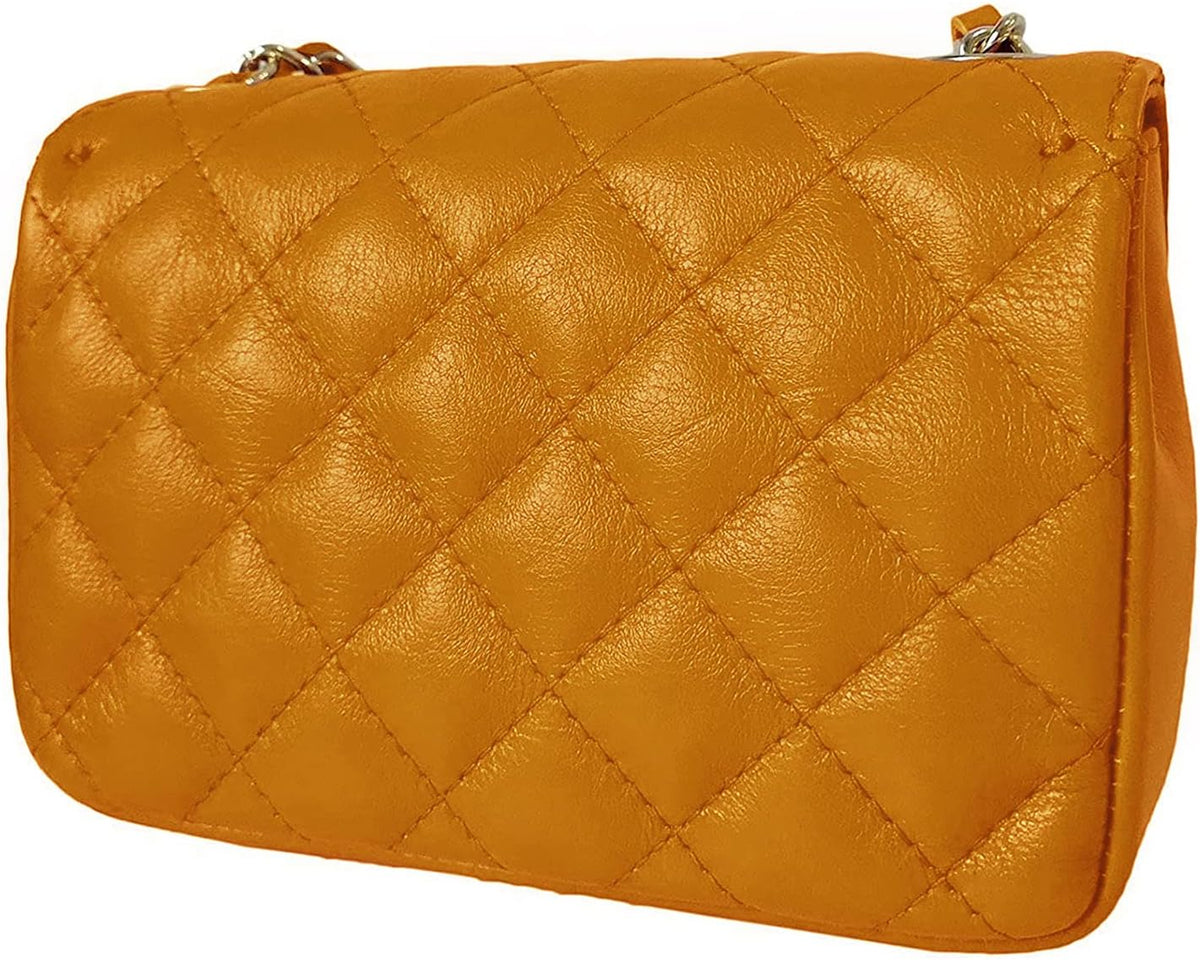 MamaMilano Women/Girls Italian Handmade Genuine Leather Cleo Shoulder Bag/Purse/HandBag/Totebag with Shoulder Strap - PuriLite