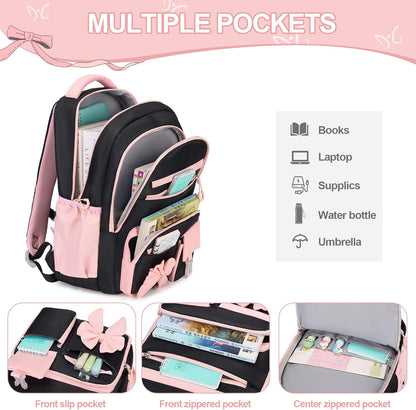 DIGOBAY Backpack for Girls, 3PCS Girls Backpack with Lunch Bag Pencil Case, Kids Backpack for Kindergarten Elementary School - PuriLite