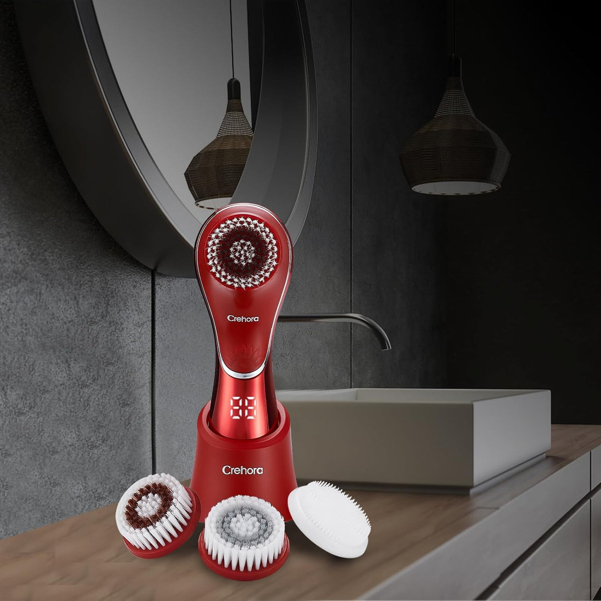 Facial Cleansing Brush, Face Scrubber Exfoliator, Face Scrubber Rechargeable IPX-7 Waterproof, Electric Face Scrubber, Electric Face Spin Brush for Exfoliating, Massaging and Deep Cleansing - PuriLite