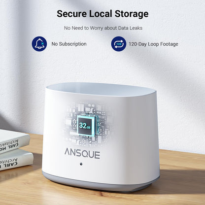 ANSQUE Solar Security Cameras Wireless Outdoor, 4-Cam Kit, No Monthly Fee, 2K Color Night Vision with Solar Panel, Local Storage, 360° View, Auto Tracking - PuriLite