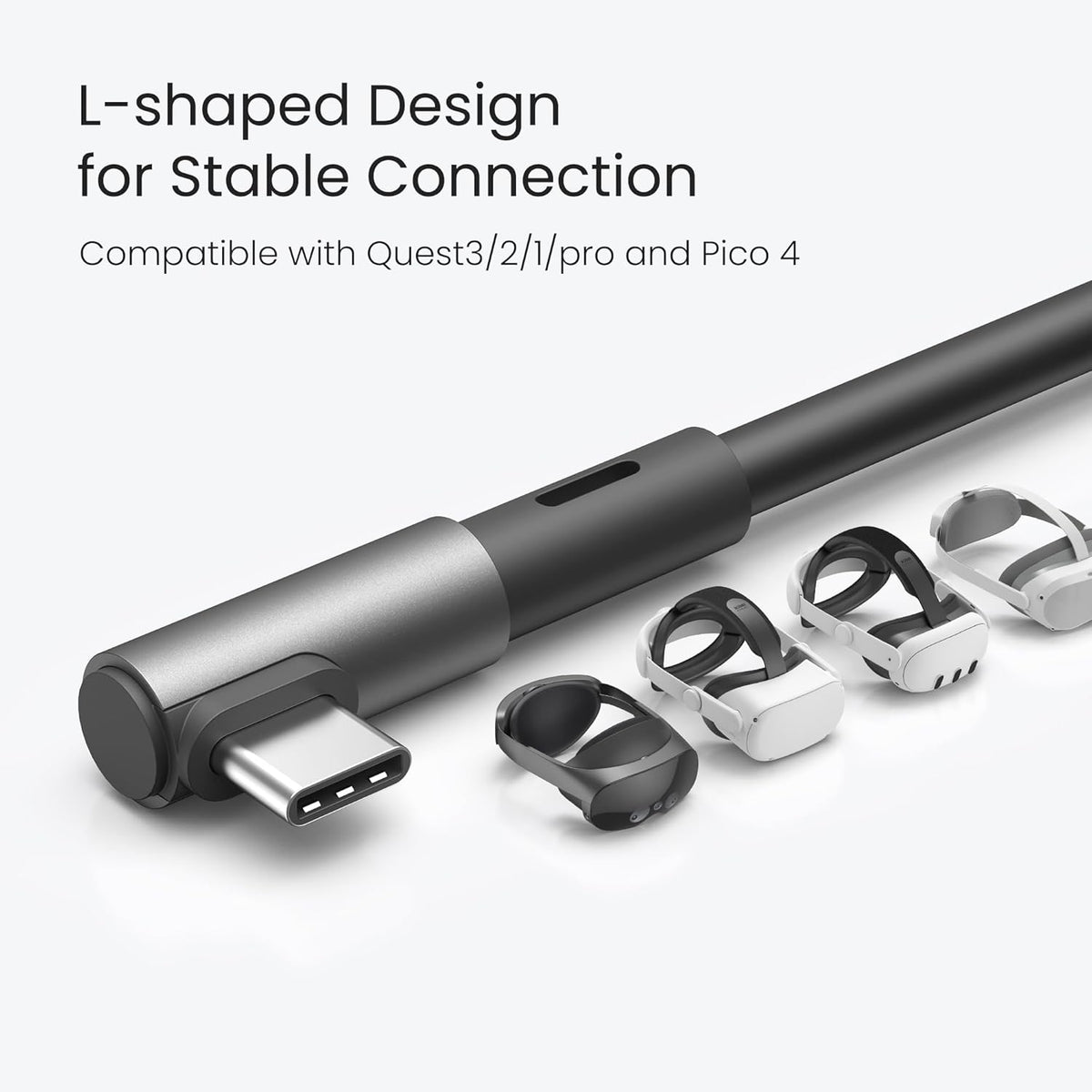 KIWI design 16FT Link Cable Compatible with Oculus/Meta Quest 3S Accessories, and Quest 3/2/Pro/Pico 4, USB3.0 Link Cable with 5Gbps Super Speed - PuriLite