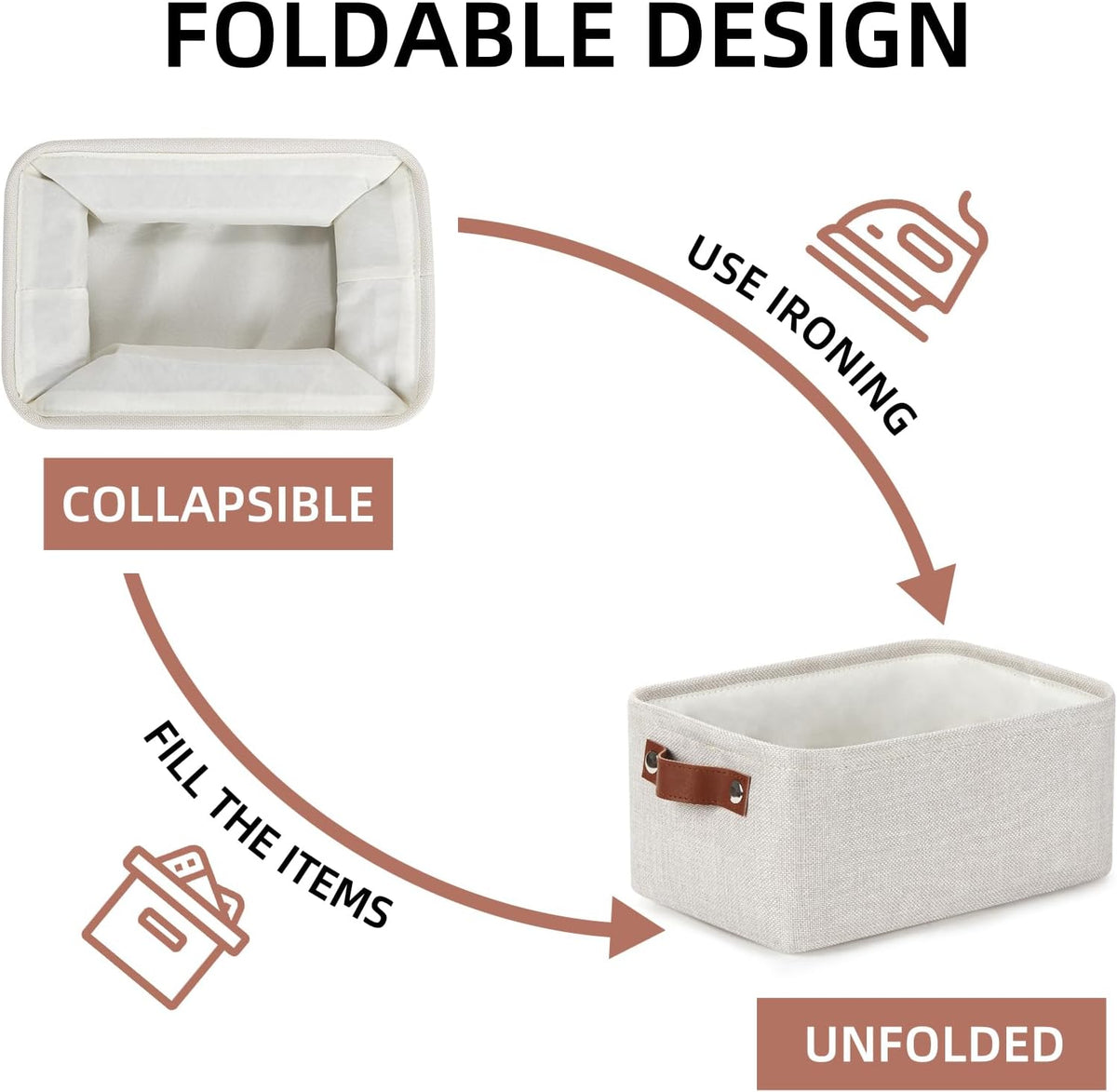 DULLEMELO Storage Baskets for Shelves, Fabric Collapsible Rectangular Storage Bins for Shelves, Closets, Nursery, Home, Office, Empty Gift Baskets (White&Teal) - PuriLite