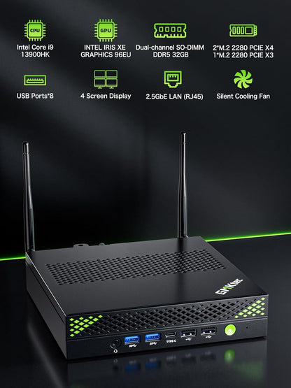 GMKtec Mini PC Intel Core i9 12900HK(14C/20T 5.0 GHz) W11 Pro, Desktop Computer 32GB DDR4 RAM+1TB NVMe SSD, Triple 4K Display, WiFi 6, BT5.2, USB-C M3 Plus - PuriLite
