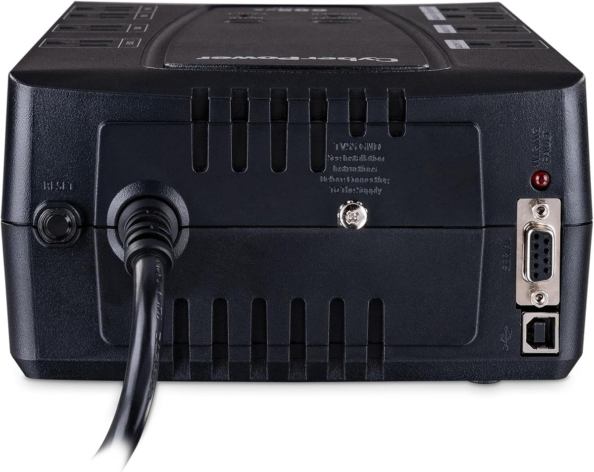 CyberPower CP825AVRLCD Intelligent LCD UPS System, 825VA/450W, 8 Outlets, AVR, Compact - PuriLite