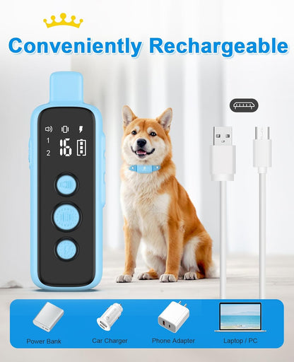 Bousnic Shock Collar for Dogs - Waterproof Rechargeable Dog Electric Training Collar with Remote for Small Medium Large Dogs with Beep, Vibration, Safe Shock Modes (8-120 Lbs) (Grey) - PuriLite