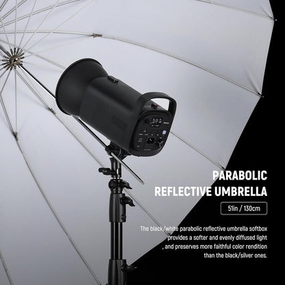 NEEWER 71"/180cm Parabolic Reflective Umbrella Photography with White Inner, Soft Lighting with Diffuser Cover, Bag, Quick Fold for Camera Photo Studio Video Light Shooting Monolight Flash, NS4U - PuriLite