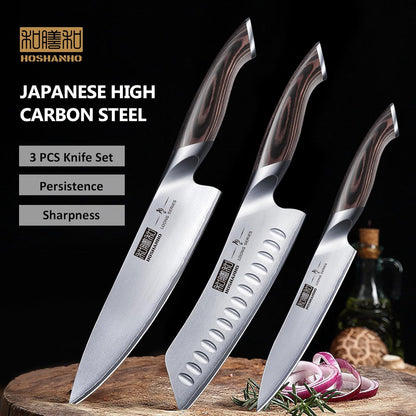 HOSHANHO 16-Piece Knife Set, Japanese High Carbon Stainless Steel Kitchen Knife Set, Ultra Sharp Chef Knife Block Set with Sharpener - PuriLite