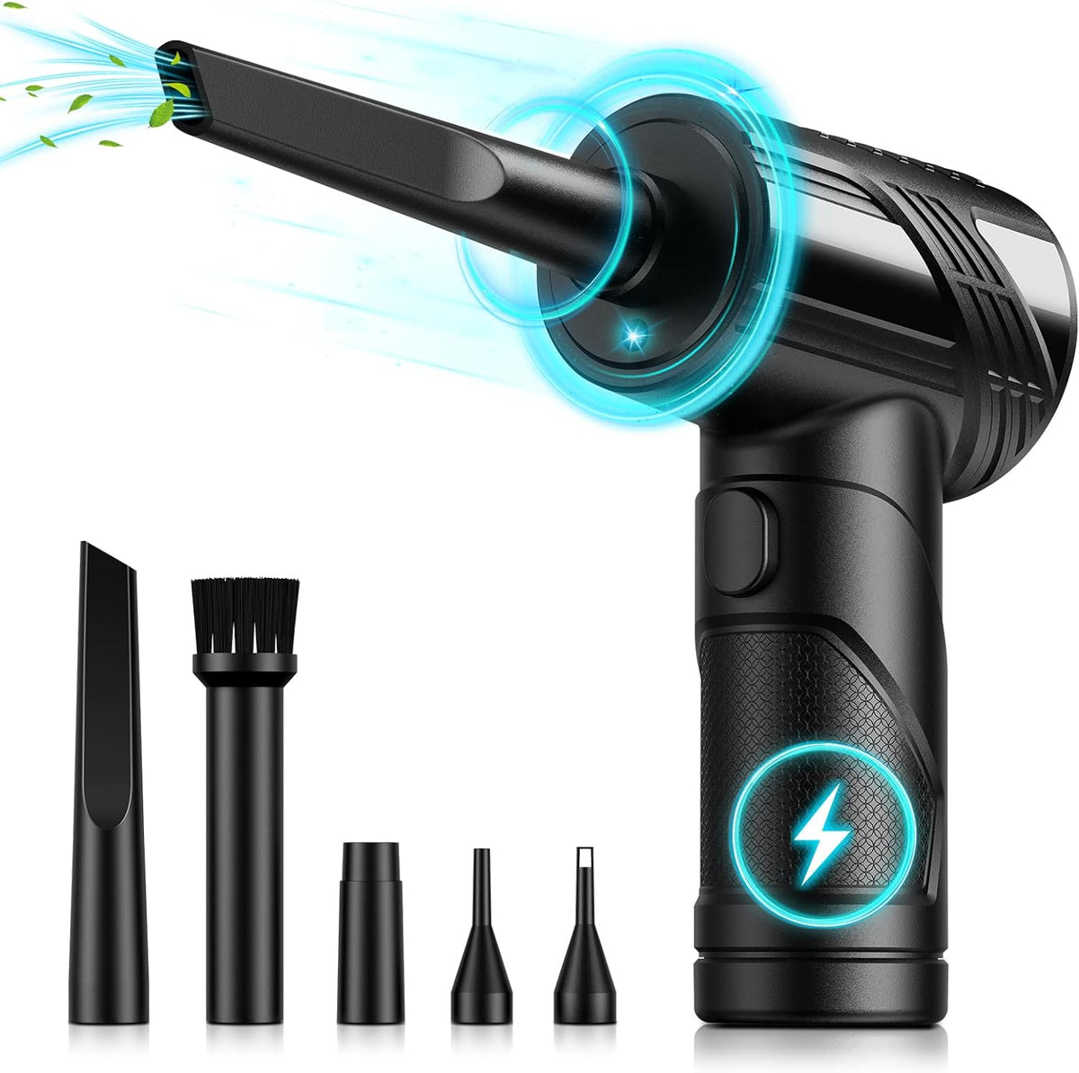 Compressed Air Duster, 130000RPM Electric Air Duster Replaces Compressed Air Cans, 3 Speed, Cordless Air Blower for Cleaning Camera Computer Household Pet Hair - PuriLite