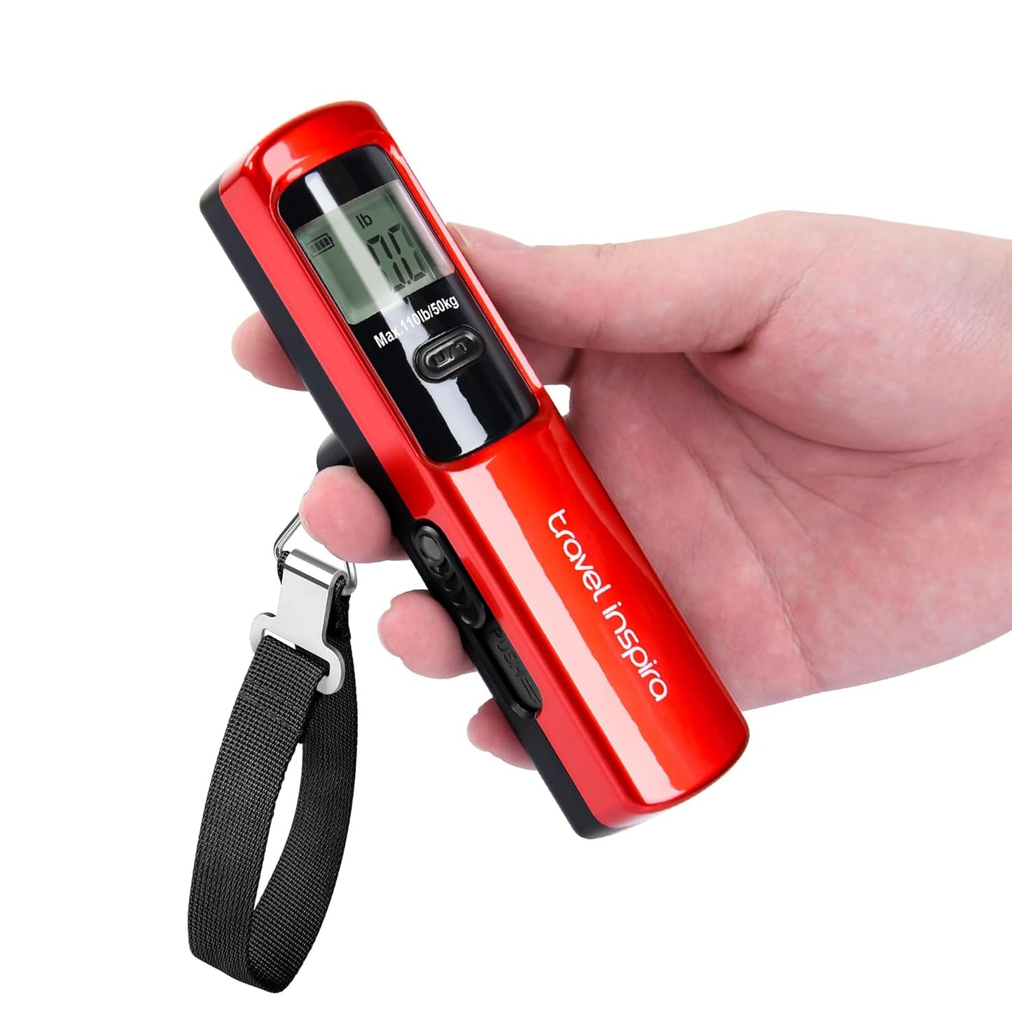 travel inspira Luggage Scale Battery-Free, Portable Handheld Digital Suitcase Scale for Travelling, 110lbs/50kg - PuriLite