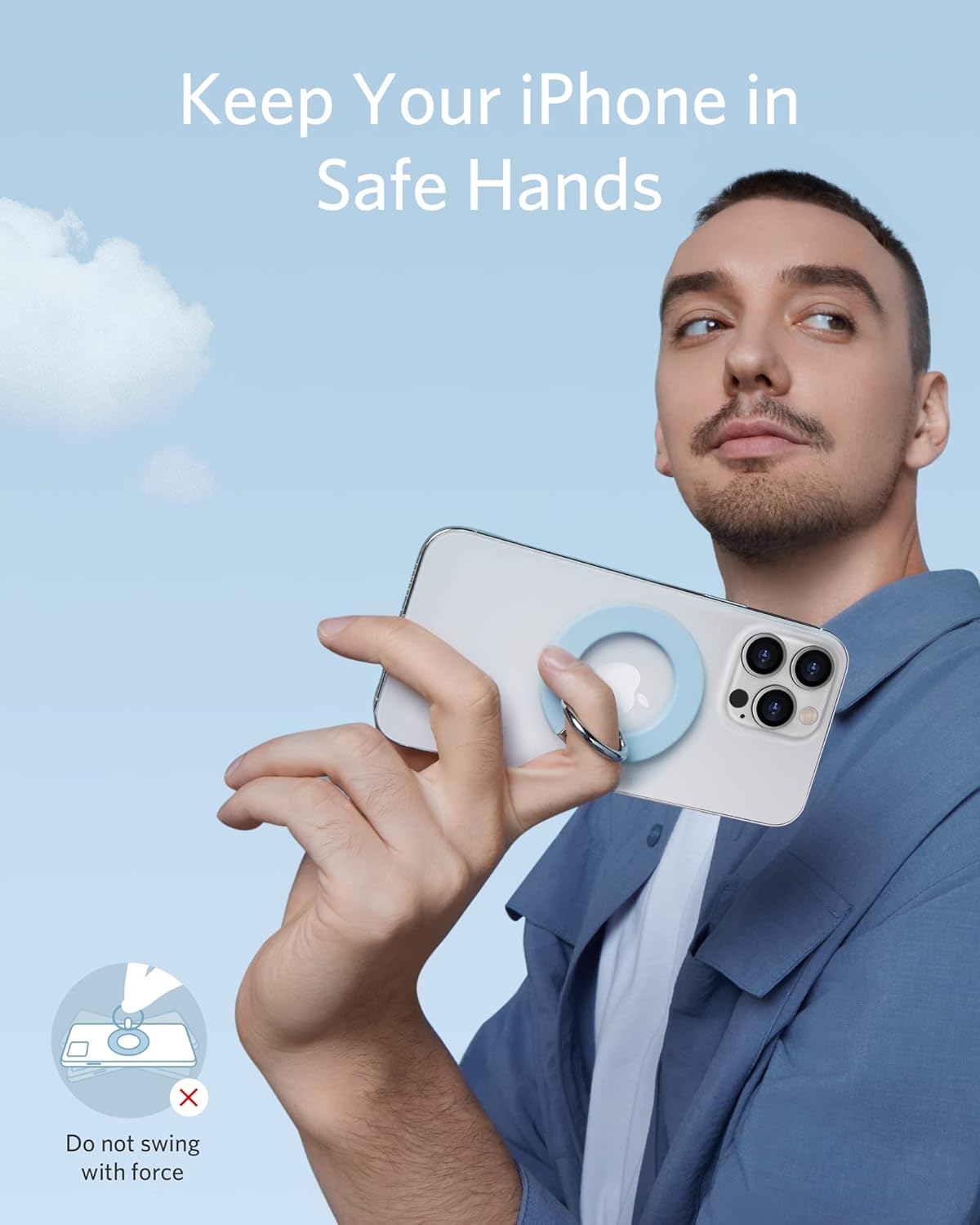Anker Magnetic Phone Grip, MagGo 610 Ring Holder, Adjustable Kickstand, Only for iPhone 16/16 Plus/16 Pro/16 Pro Max/15/14/13/12 Series - PuriLite