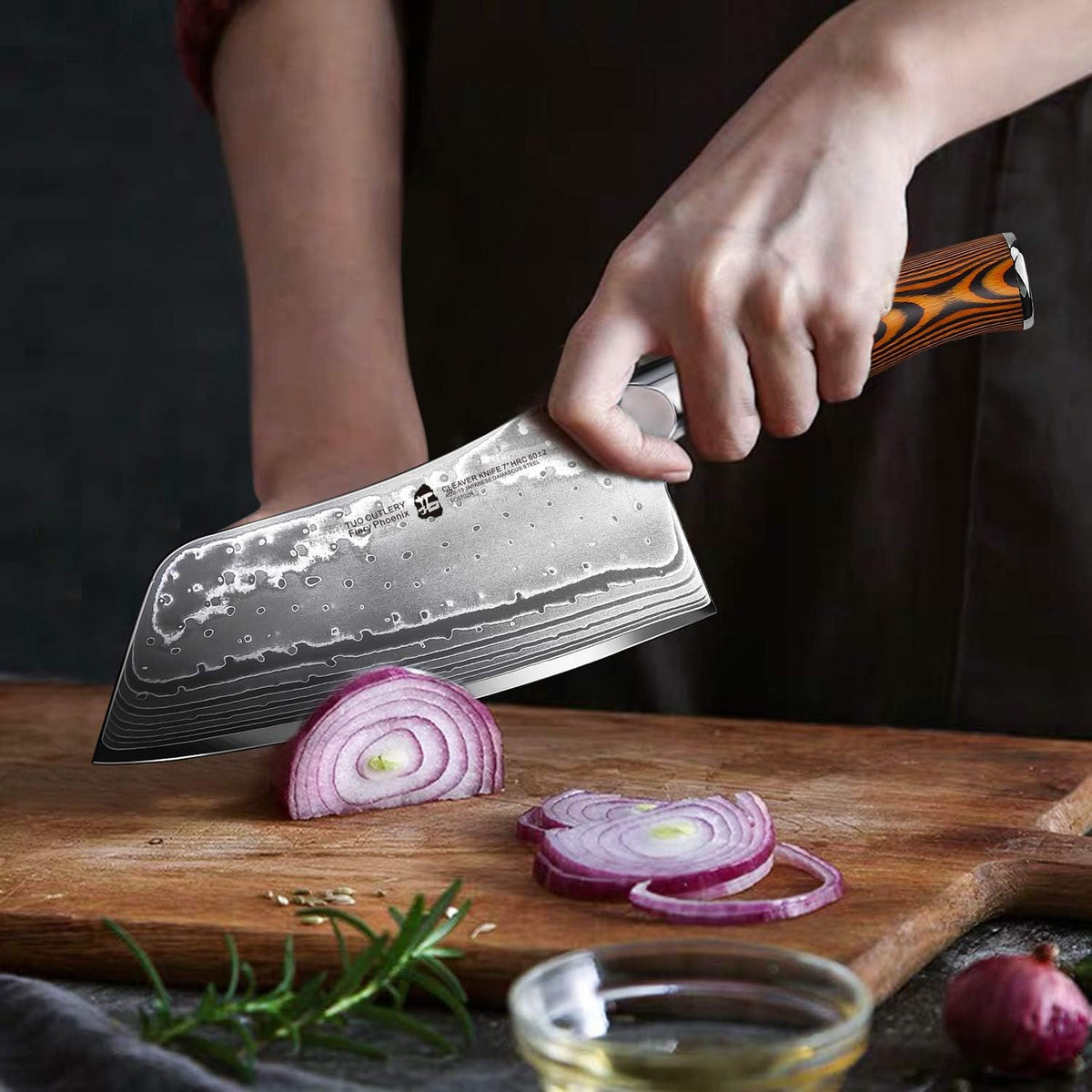 TUO Boning Knife - Razor Sharp Fillet Knife - High Carbon German Stainless Steel Kitchen Cutlery - Pakkawood Handle - Luxurious Gift Box Included - 7 inch - Fiery Phoenix Series - PuriLite