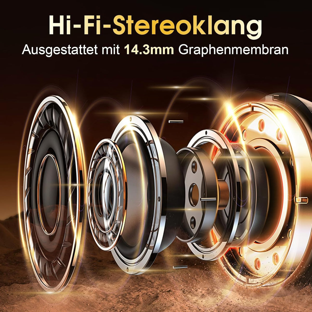 STECEi Wireless Earbuds 75hrs Bluetooth 5.4 Headphone Sport, Bluetooth Earbuds HiFi Stereo Over Ear Bud with Earhooks, ENC Noise Cancelling Mic, IP7 Waterproof Wireless Earphone for Workout/Running - PuriLite