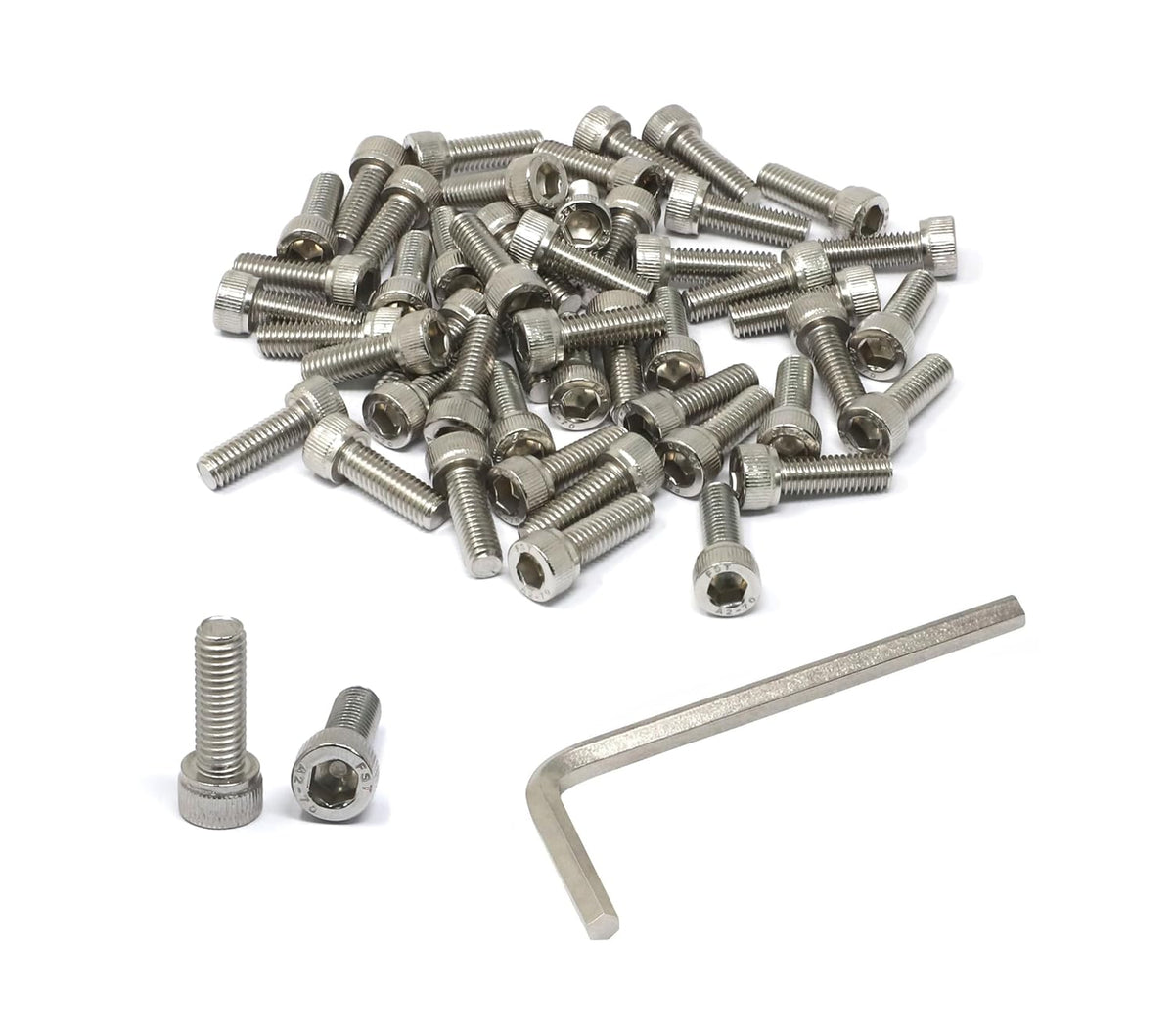 iexcell 25 Pcs M6 x 20mm Thread Pitch 1 mm Stainless Steel 304 Hex Socket Head Cap Screws Bolts Kit - PuriLite