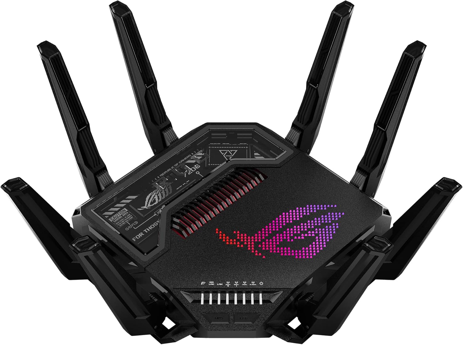 ASUS ROG Rapture WiFi 6E Gaming Router (GT-AXE16000) - Quad-Band, 6 GHz Ready, Dual 10G Ports, 2.5G WAN Port, AiMesh Support, Triple-Level Game Acceleration, Lifetime Internet Security, Instant Guard - PuriLite