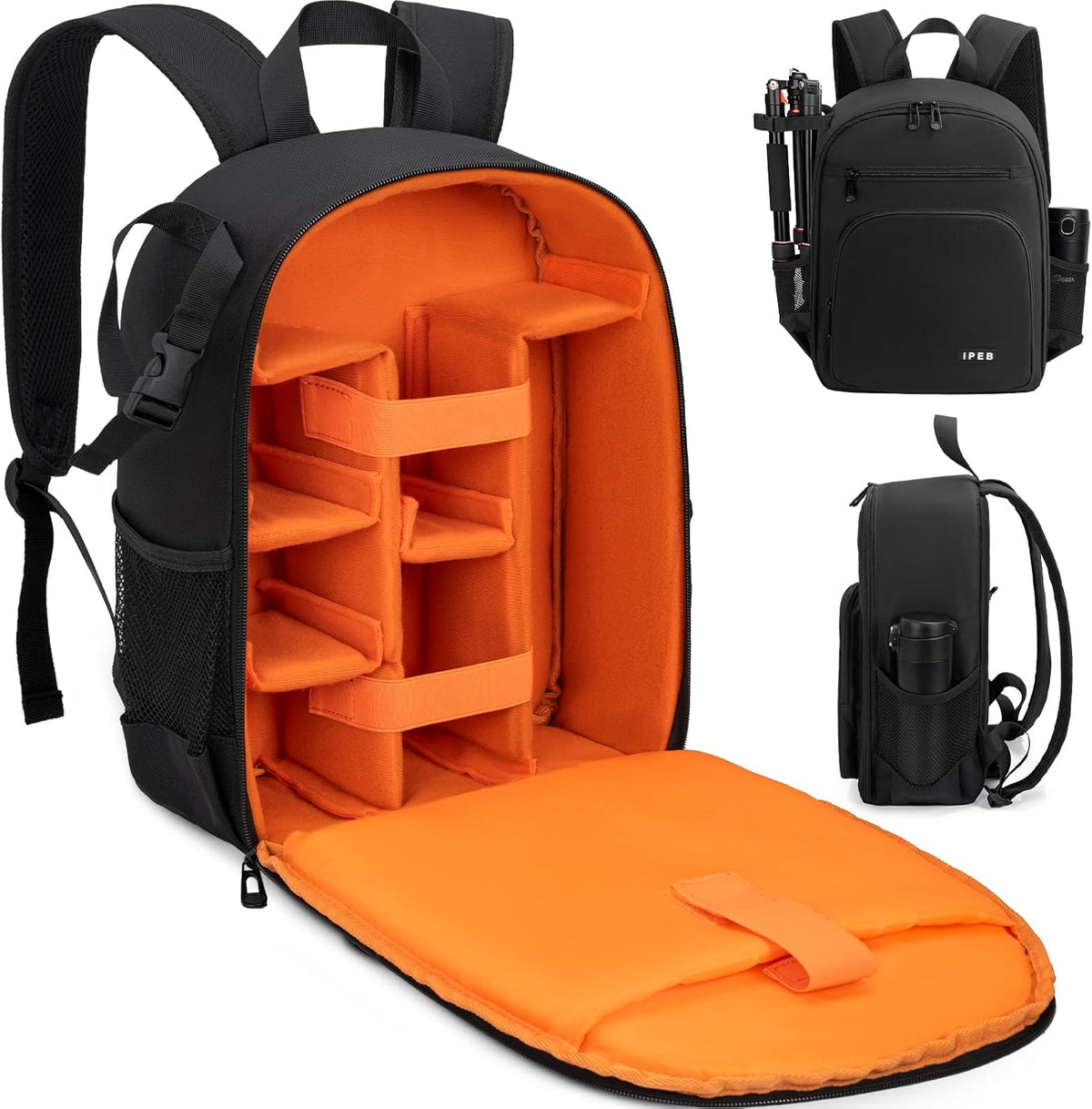 IPEB Camera Backpack Bag with Tripod Holder Water Resistant Camera Cases Photography Backpack Anti-Theft for DSLR Camera - PuriLite