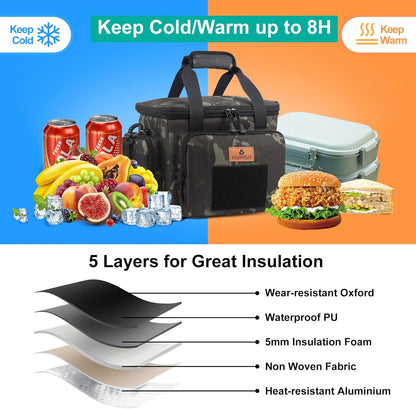 HSHRISH Tactical Large Lunch Bag for Men,Leakproof Insulated Lunch Box, Durable Soft Cooler Bag with Shoulder Strap Lunch Pail for Work Shifts Outdoor - PuriLite