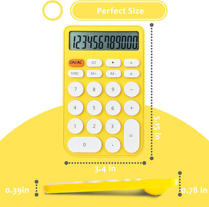 VEWINGL Mechanical Switch Calculator, 12 Digit Large LCD Display and Buttons, Great for Everyday Life and Basic Office Work, with Battery - PuriLite