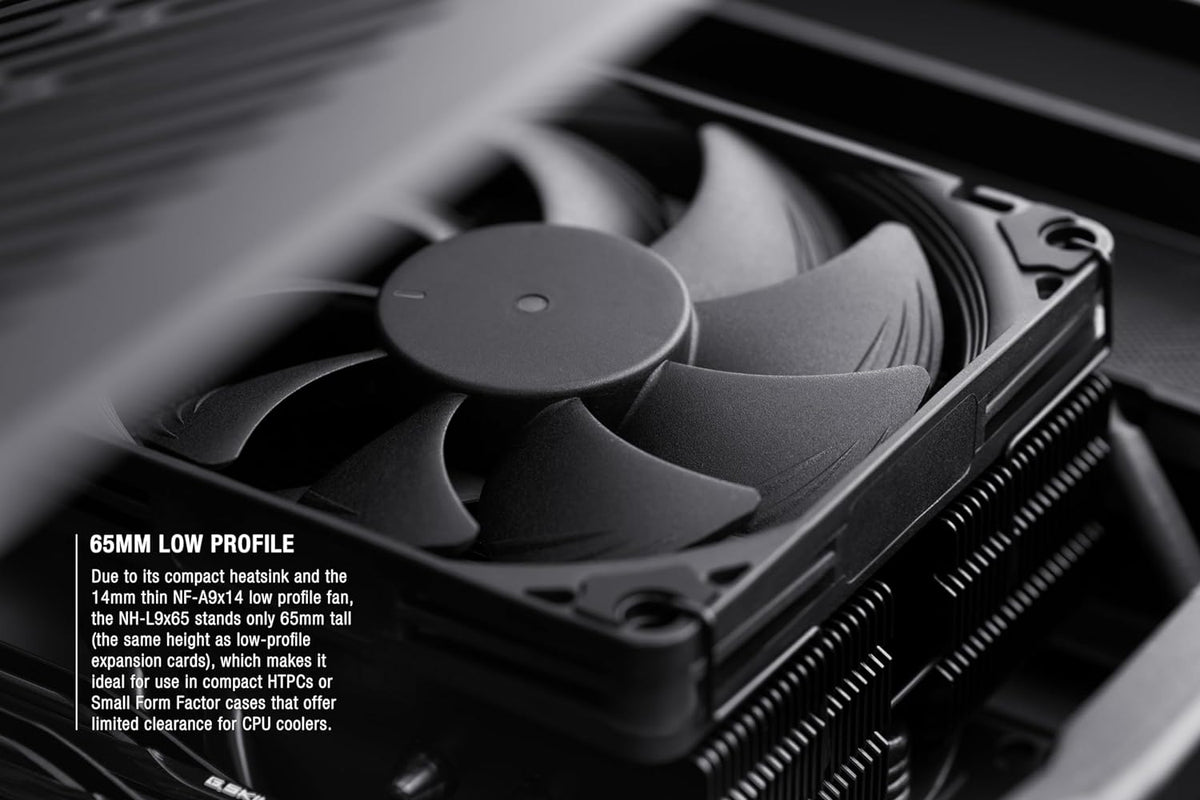 Noctua NH-L9x65 chromax.Black, Premium Low-Profile CPU Cooler (65mm, Black) - PuriLite
