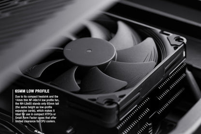Noctua NH-L9x65 chromax.Black, Premium Low-Profile CPU Cooler (65mm, Black) - PuriLite