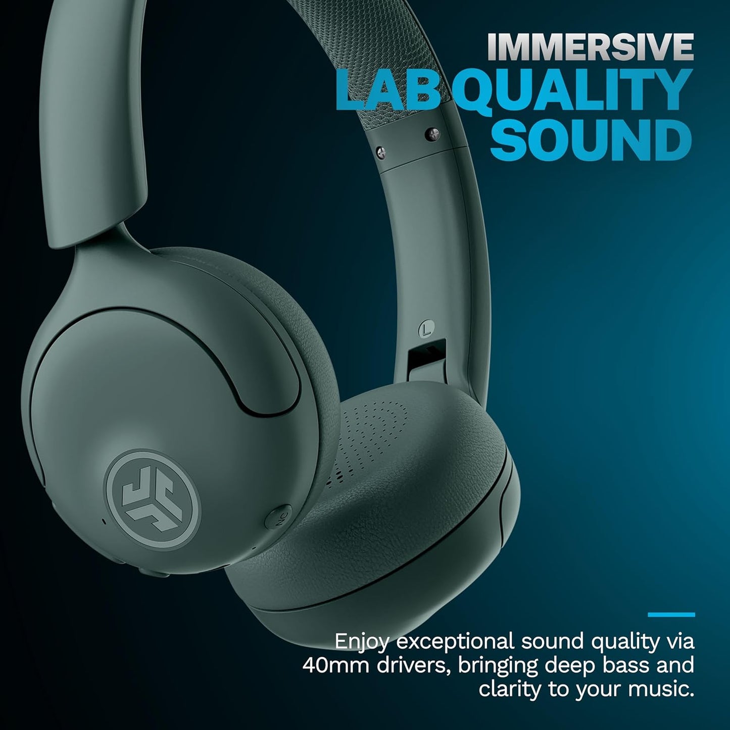 JLab Go Lux ANC Wireless Headphones, Cloud White, Hybrid Active Noise Cancelling, Premium On-Ear Bluetooth Headset, Customizable Sound, Be Aware Mode, Cloud Foam Comfort, Multipoint Connection - PuriLite