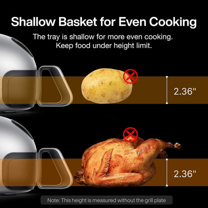 Typhur Dome 2 Air Fryer, Extra Large with Superior Airflow, Self-cleaning Smart Digital Fryer with PFAS free Basket for Quick Easy Meals, Up to 32 Chicken Wings Capacity [New Version]