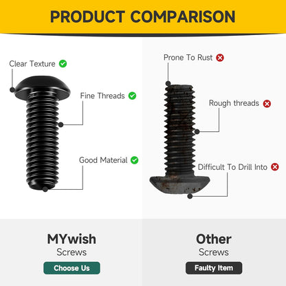 Mywish 900Pcs Metric Screw Assortment, M3 M4 M5 M6 Screw Assortment Kit 304 Stainless Steel Hex Socket Button Head Socket Cap Metric Screws Bolts & Flat Washers/Nuts/Hex Wrenches 16 Sizes 8MM to 20MM - PuriLite