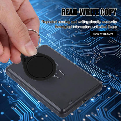 RFID Key Fobs 125KHz 50 PCS, T5577 Proximity ID Tag Rewritable Keypad Card Door Lock Entry Access Control System Fob Tag Wholesale (Black) - PuriLite