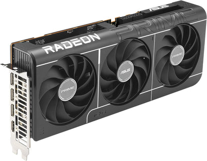 ASUS Prime Radeon™ RX 9060 XT 16GB GDDR6 OC Edition Graphics Card (PCIe 5.0, HDMI/DP 2.1, 2.5-Slot Design, axial-tech Fans, Dual Ball Fan Bearings, Dual BIOS, ASUS GPU Guard) - PuriLite