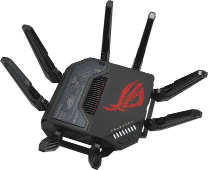 ASUS ROG Rapture WiFi 6E Gaming Router (GT-AXE16000) - Quad-Band, 6 GHz Ready, Dual 10G Ports, 2.5G WAN Port, AiMesh Support, Triple-Level Game Acceleration, Lifetime Internet Security, Instant Guard - PuriLite