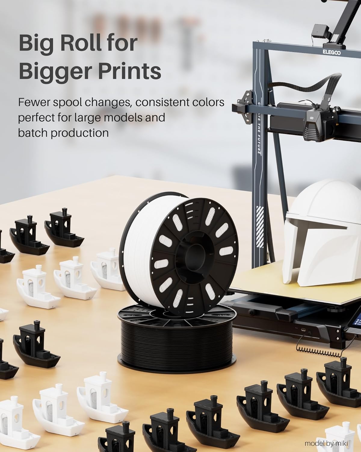 ELEGOO Rapid PETG Filament 1.75mm Black 1KG, 3D Printer Filament Max 600 mm/s High Speed Printing, Dimensional Accuracy +/- 0.02 mm Fit Most FDM Printer 1kg Cardboard Spool - PuriLite