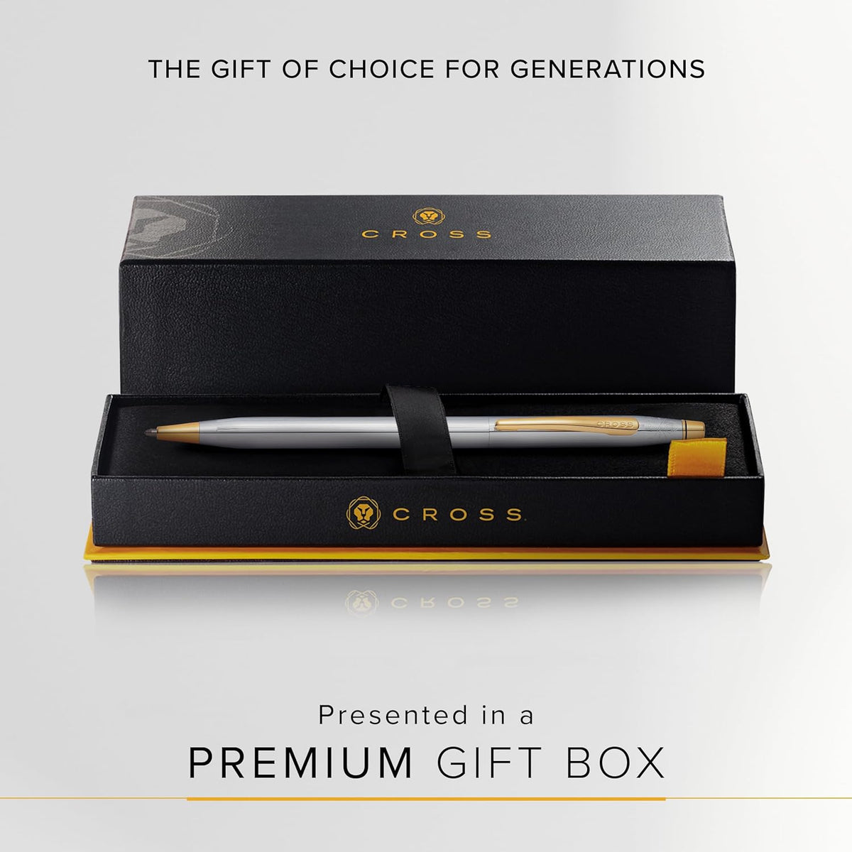 Cross Classic Century, Medalist, Ballpoint Pen, with Polished Chrome and 23 Karat Gold Plated Appointments (3302) - PuriLite