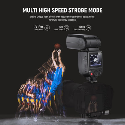 NEEWER Z880-C 2.4G 76Ws TTL Camera Flash Speedlite Compatible with Canon, Upgraded UI, Adjustable Modeling Lamp, TTL/M Quick Switch TCM Key, 1/8000s HSS 7.2V/3000mAh Battery 600 Full Power Flash - PuriLite
