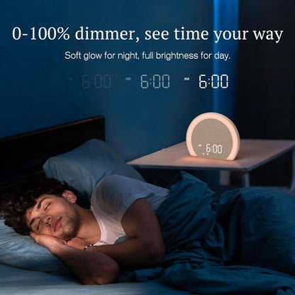 ANJANK Loud Alarm Clock with Wireless Bed Shaker, Vibrating Dual Alarm with Light Wake Up for Heavy Sleepers & Hearing Impaired, 9-Color Night Light, 5 Sounds, 0-100% Dimmer, USB Charger, Bedroom - PuriLite